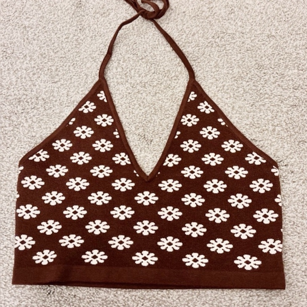 NWT Cotton Candy LA Boho Floral Festival Halter Crop Top